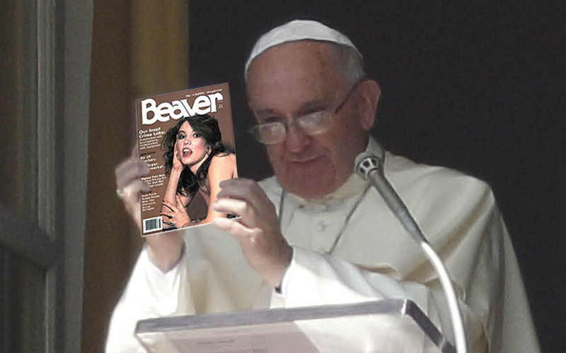 800px x 500px - Pope Francis Accidentally Holds Up Copy of Vintage Porn Mag ...